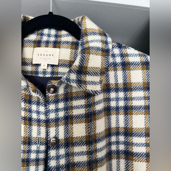 Sezane Jackets & Blazers - Sezane Will Jacket 100% Wool Blue Ochre Size M